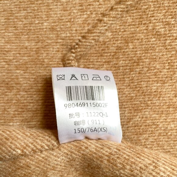 Meilleur Moment Double Breasted Wool Coat Coffee Tan Size XS - Picture 6 of 11